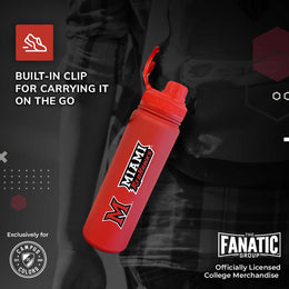 Miami Redhawks NCAA Stainless Steel Water Bottle - Red