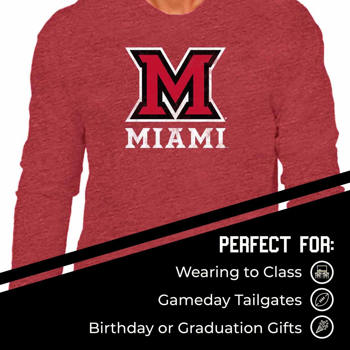 Miami Redhawks NCAA MVP Adult Long-Sleeve Shirt - Red
