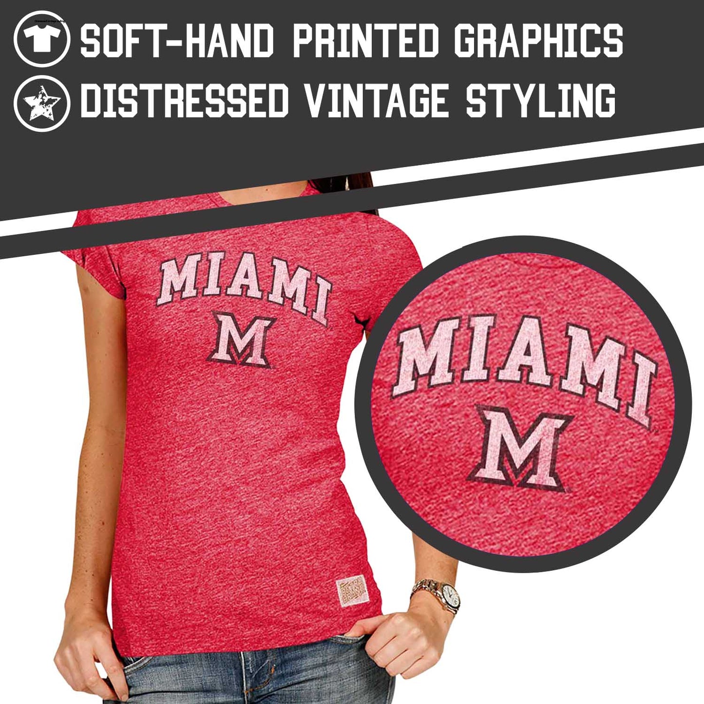 Miami Redhawks University Women's T-Shirt  - Red