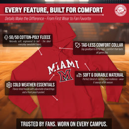 Miami Redhawks Adult Arch & Logo Soft Style Gameday Hooded Sweatshirt - Red