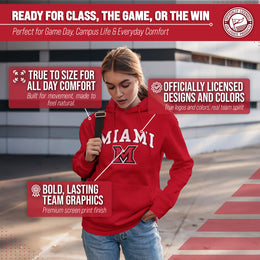 Miami Redhawks Adult Arch & Logo Soft Style Gameday Hooded Sweatshirt - Red