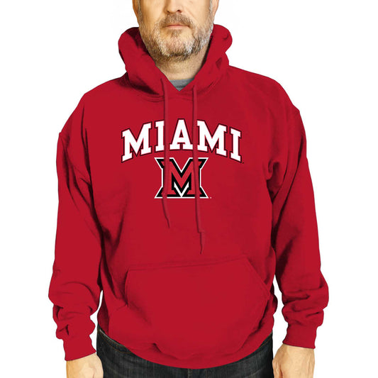 Miami Redhawks Adult Arch & Logo Soft Style Gameday Hooded Sweatshirt - Red