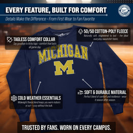 Michigan Wolverines Adult Arch & Logo Soft Style Gameday Crewneck Sweatshirt - Navy