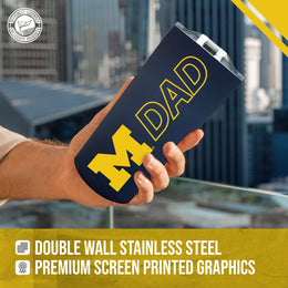 Michigan Wolverines NCAA Stainless Steel Travel Tumbler for Dad - Navy