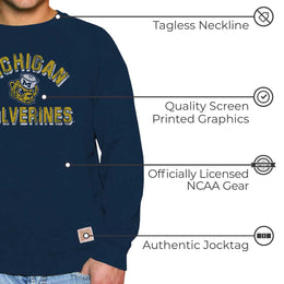 Michigan Wolverines Adult University Crewneck - Navy