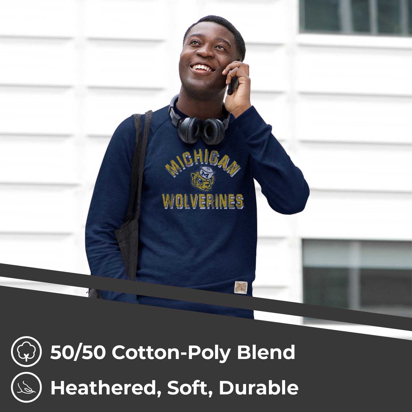 Michigan Wolverines Adult University Crewneck - Navy