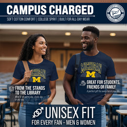 Michigan Wolverines NCAA Adult Unisex Overtime Classics T-Shirt - Navy