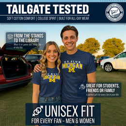 Michigan Wolverines NCAA Adult Unisex Starting Fresh T-Shirt - Navy Heather