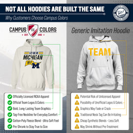 Michigan Wolverines NCAA Adult Unisex Varsity Club Pennant Hooded Fleece Sweatshirt - Off White