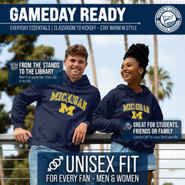 Michigan Wolverines Adult Arch & Logo Soft Style Gameday Hooded Sweatshirt - Navy