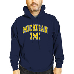 Michigan Wolverines Adult Arch & Logo Soft Style Gameday Hooded Sweatshirt - Navy