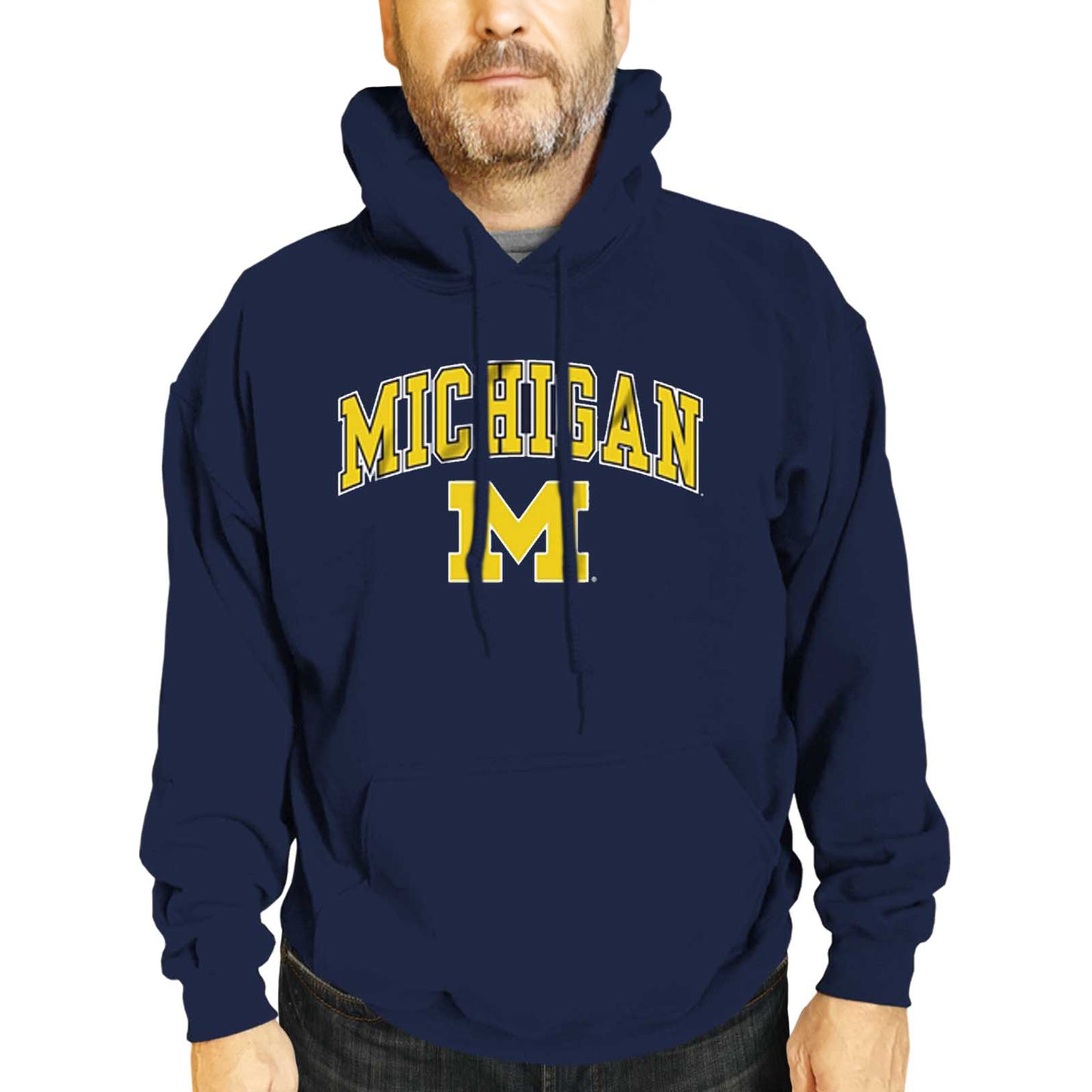 Michigan Wolverines Adult Arch & Logo Soft Style Gameday Hooded Sweatshirt - Navy