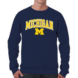 Michigan Wolverines Adult Tackle Twill Crewneck - Navy
