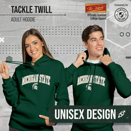 Michigan State Spartans NCAA Adult Tackle Twill Hooded Sweatshirt - Green