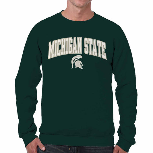 Michigan State Spartans NCAA Adult Tackle Twill Crewneck Sweatshirt - Green