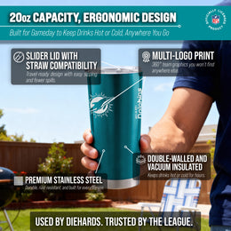 Miami Dolphins NFL 20oz Gameday Stainless Steel Tumbler - Aqua