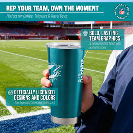 Miami Dolphins NFL 20oz Gameday Stainless Steel Tumbler - Aqua