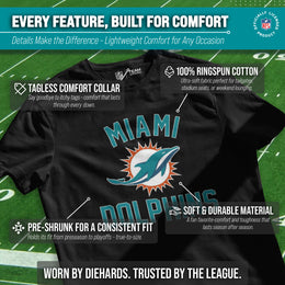Miami Dolphins NFL Adult Gameday T-Shirt - Black
