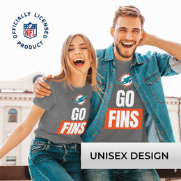 Miami Dolphins NFL Adult Team Slogan Unisex T-Shirt - Sport Gray