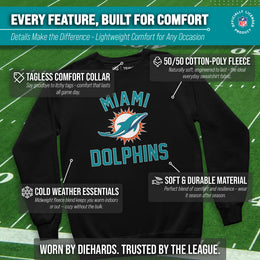 Miami Dolphins NFL Adult Gameday Football Crewneck Sweatshirt - Black