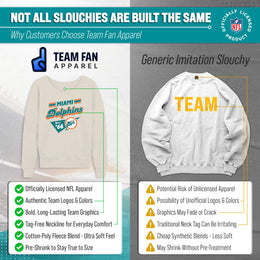 Miami Dolphins NFL Womens Vintage Charm Slouchy Crewneck - Birch