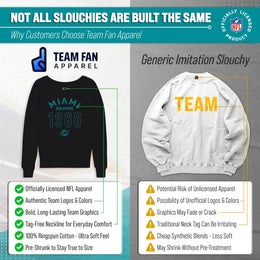 Miami Dolphins NFL Womens Big Date Slouchy Crewneck - Black