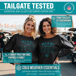 Miami Dolphins NFL Womens Big Date Slouchy Crewneck - Black