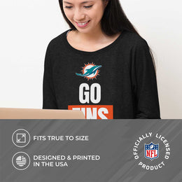 Miami Dolphins NFL Womens Team Slogan Crew Neck - Black