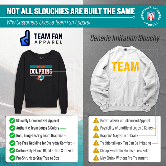 Miami Dolphins NFL Womens Charcoal Crew Neck Football Apparel - Charcoal