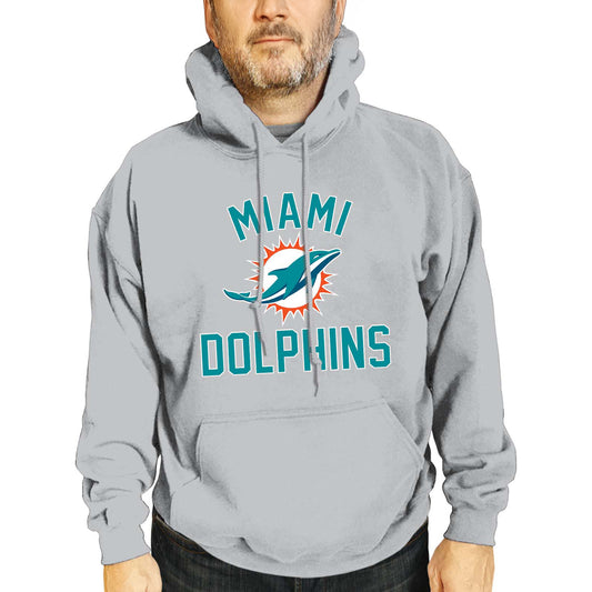 Miami Dolphins NFL Adult Gameday Hooded Sweatshirt - Gray