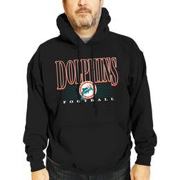 Miami Dolphins NFL Adult Unisex Overtime Blueprint Soft Fleece Hooded Sweatshirt - Black