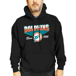 Miami Dolphins NFL Adult Unisex Vintage Block Ultra Soft Fleece Hooded Sweatshirt - Black