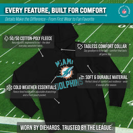 Miami Dolphins NFL Adult Gameday Hooded Sweatshirt - Black
