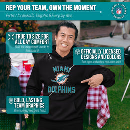 Miami Dolphins NFL Adult Gameday Hooded Sweatshirt - Black