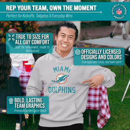 Miami Dolphins NFL Adult Gameday Hooded Sweatshirt - Gray