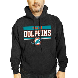 Miami Dolphins NFL Adult Gameday Charcoal Hooded Sweatshirt - Charcoal