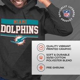 Miami Dolphins NFL Adult Gameday Charcoal Hooded Sweatshirt - Charcoal