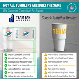 Miami Dolphins NFL 30oz Gameday Stainless Steel Tumbler - White