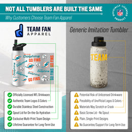 Miami Dolphins NFL 34Oz Native Quencher Water Bottle - White