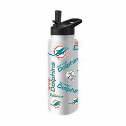 Miami Dolphins NFL 34Oz Native Quencher Water Bottle - White