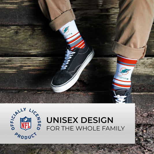 Miami Dolphins NFL Adult Striped Dress Socks - Orange