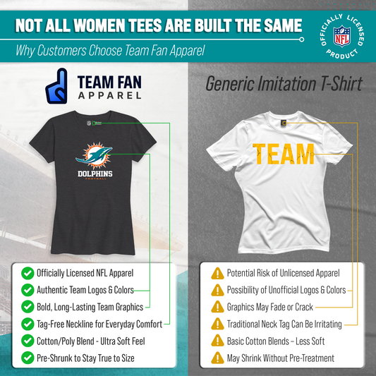 Miami Dolphins Women's NFL Ultimate Fan Logo Short Sleeve T-Shirt - Black