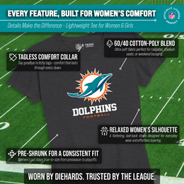 Miami Dolphins Women's NFL Ultimate Fan Logo Short Sleeve T-Shirt - Black