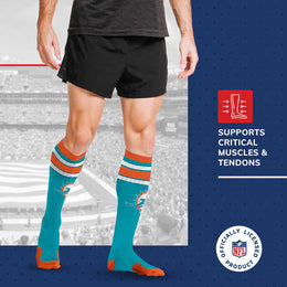 Miami Dolphins NFL Adult Knee High-Performance Socks - Aqua