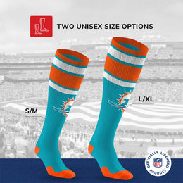 Miami Dolphins NFL Adult Knee High-Performance Socks - Aqua