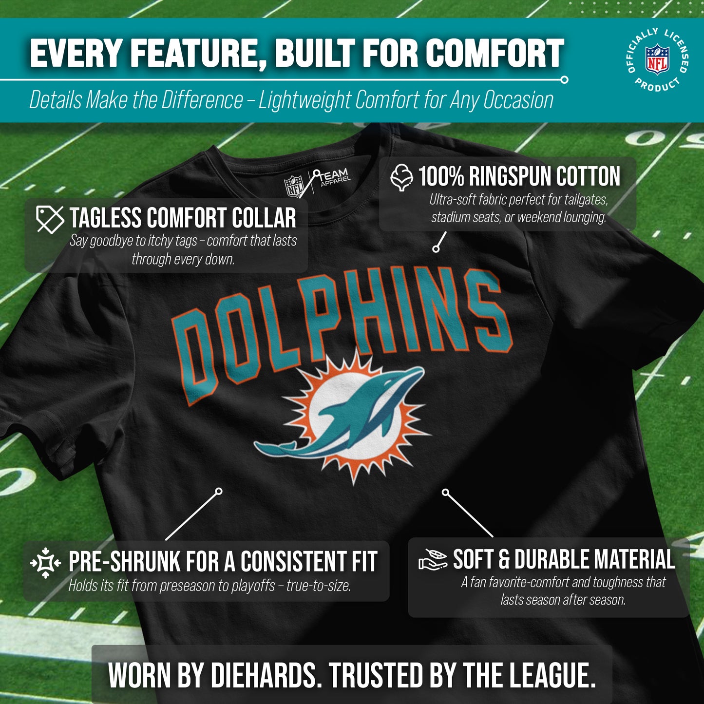Miami Dolphins NFL Home Team Tee - Black