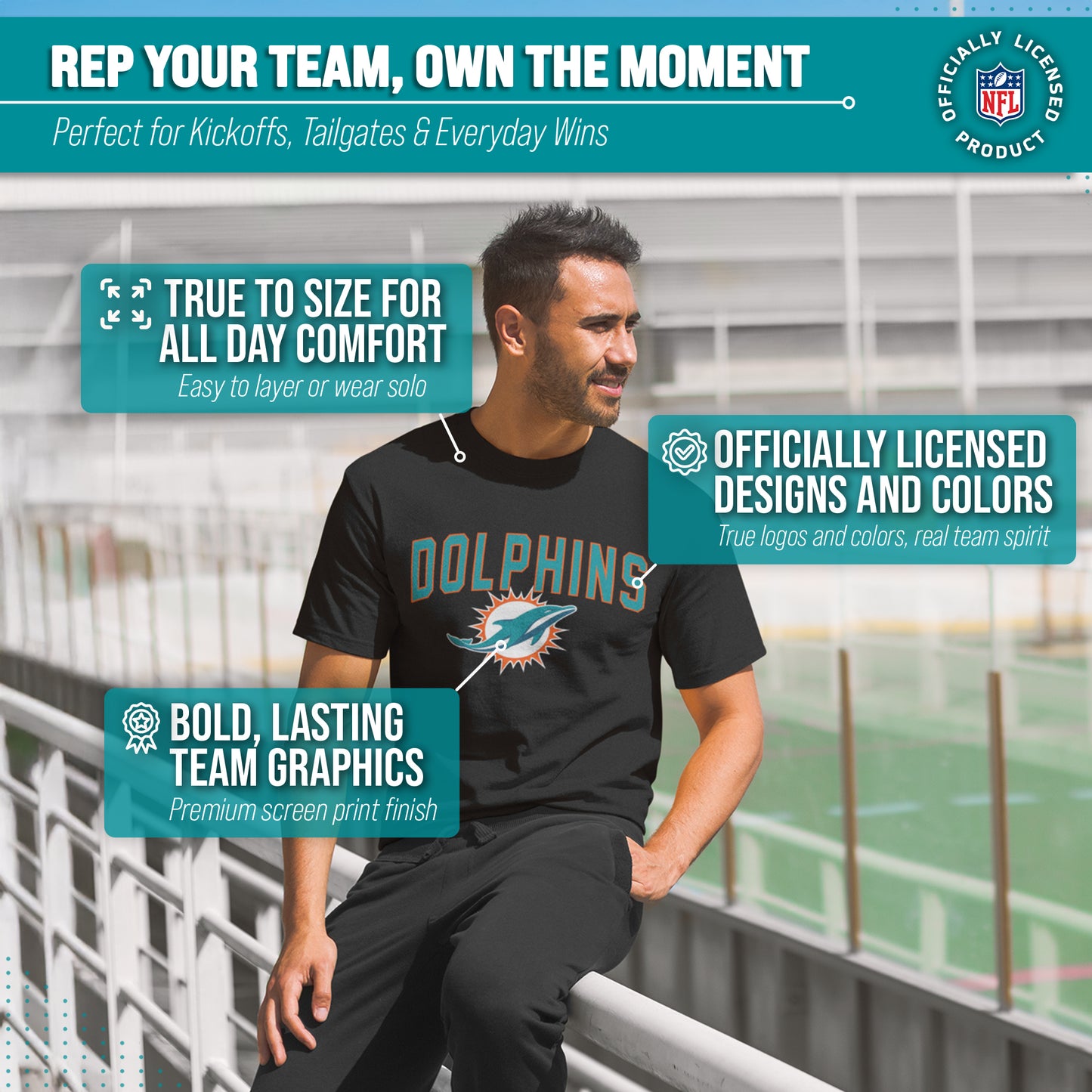 Miami Dolphins NFL Home Team Tee - Black