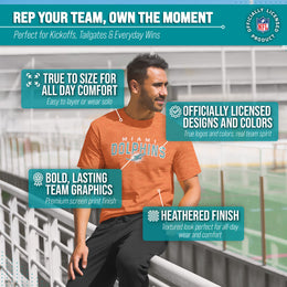 Miami Dolphins NFL Starting Fresh Short Sleeve Heather T-Shirt - Orange