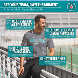 Miami Dolphins NFL Starting Fresh Short Sleeve Heather T-Shirt - Sport Gray