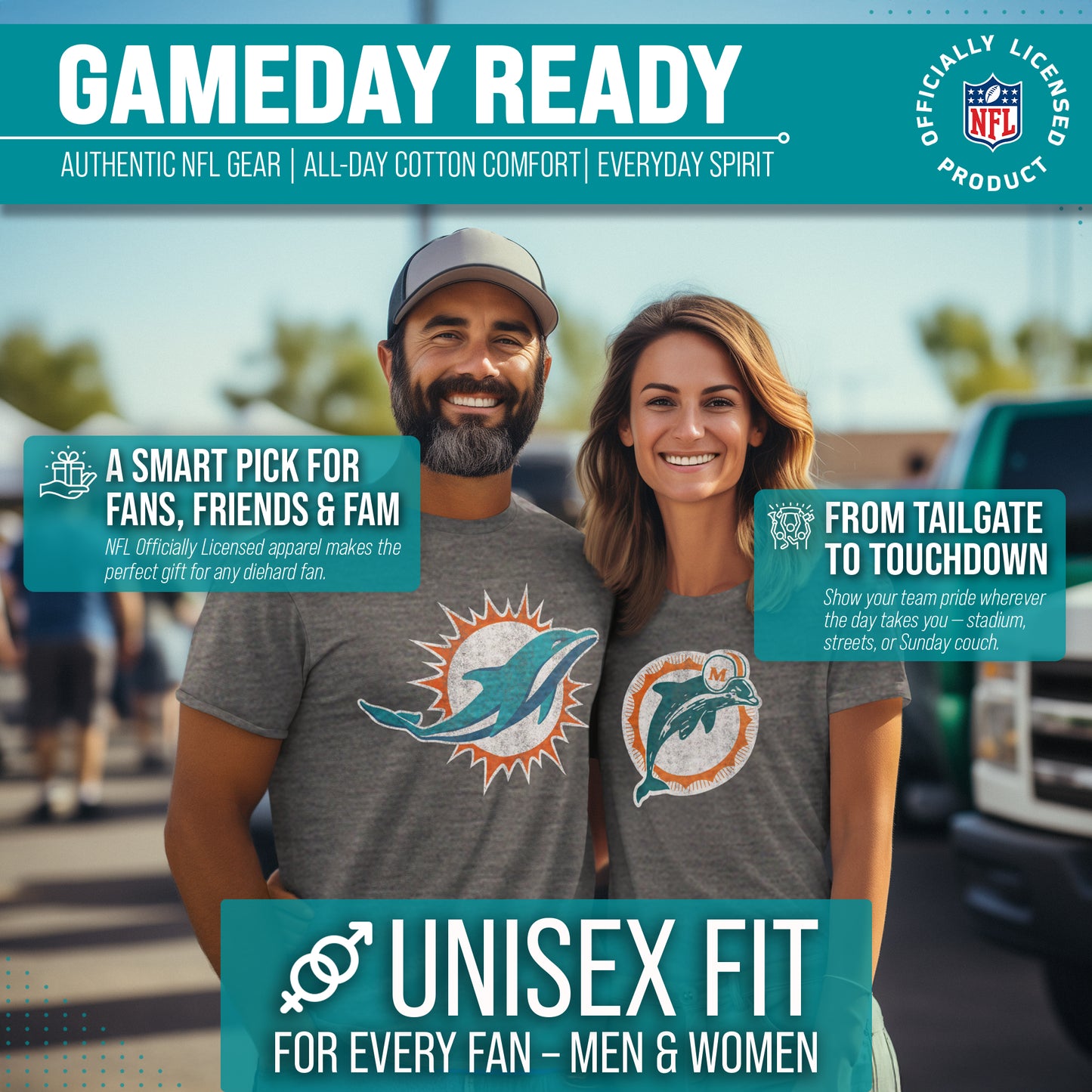 Miami Dolphins NFL Modern Throwback T-shirt - Team Color